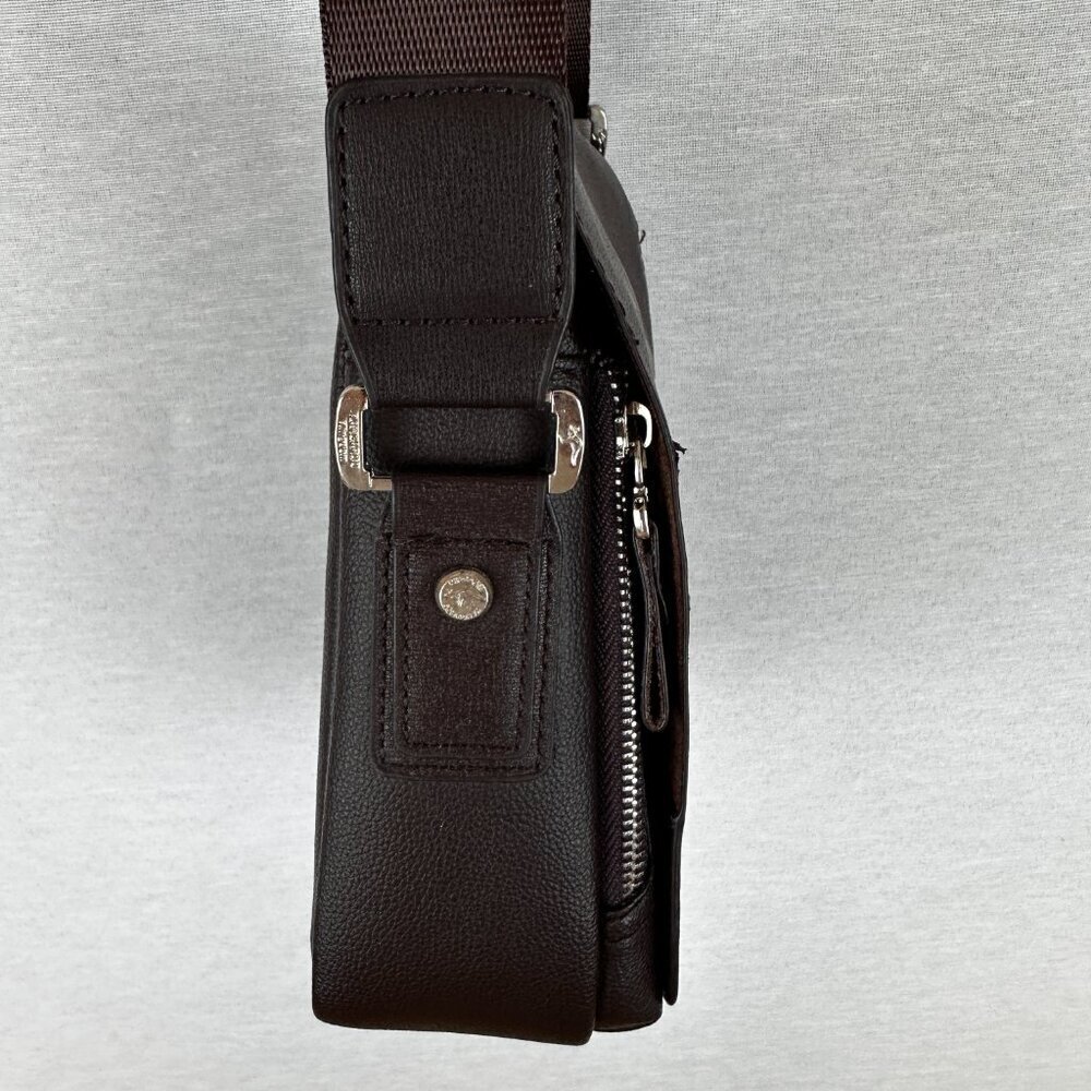 KANGAROO KINGDOM BRAND MEN LEATHER MESSENGER SHOULDER BAG, BROWN - Picture 8 of 13